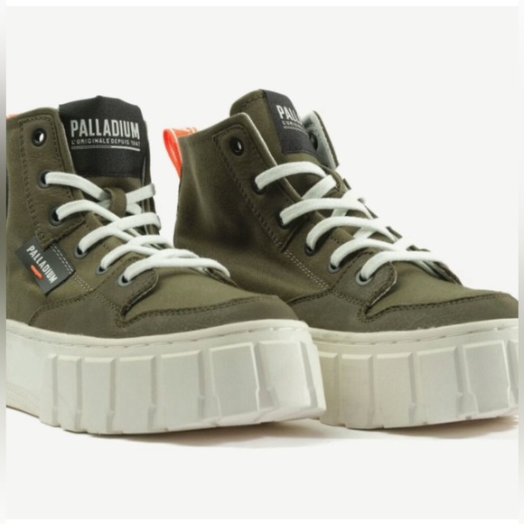 Palladium Pallatower Hi Sneaker Boots Shoes Olive Night Green 98573-309-M size 7 - Picture 2 of 5